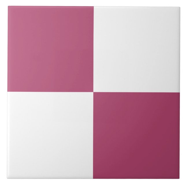Azulejo de cerâmica, branco-rosado, com verificaçã (Frente)