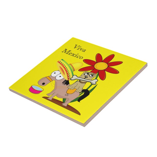 Azulejo de cerâmica Cachorro Mexicano Floral Viva  (Lateral)