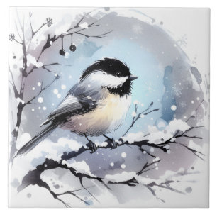 Azulejo de cerâmica Chickadee