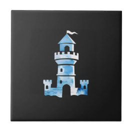 Azulejo de Cerâmica com Arte em Aquarela de Castel