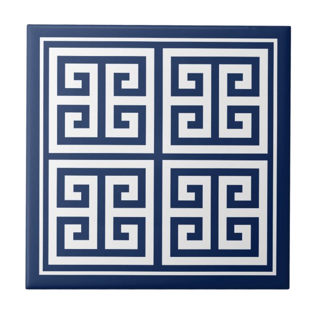 Azulejo de cerâmica com desenho de padrão de chave (Frente)