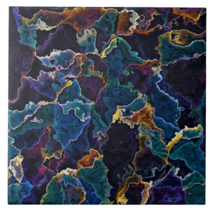 Azulejo de cerâmica com manchas de óleo