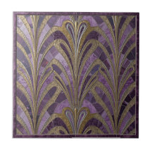 Azulejo de Cerâmica com Padrão Art Nouveau