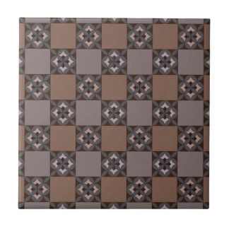 Azulejo de Cerâmica com Padrão de Xadrez de Pétala