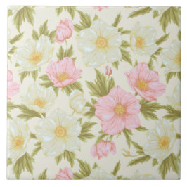 azulejo de cerâmica com padrão floral vintage