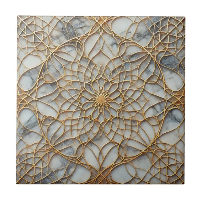 Azulejo de Cerâmica com Padrão Perfeito de Mármore (Frente)