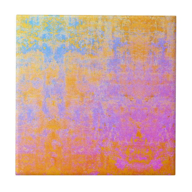 Azulejo de cerâmica com textura pintada (Frente)