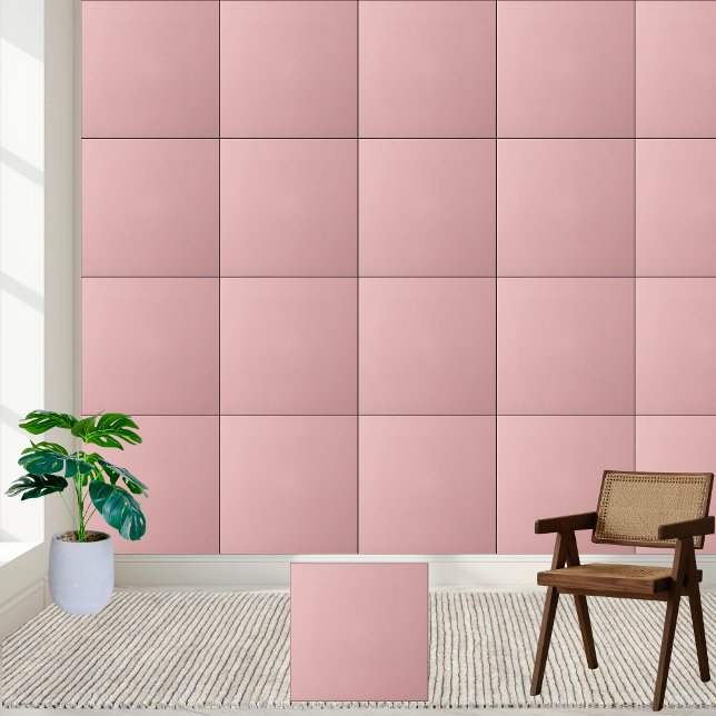Azulejo de cerâmica, cor-de-rosa, com brilho mínim (Minimalist & Chic Soft Blush Pink Ceramic Tile)