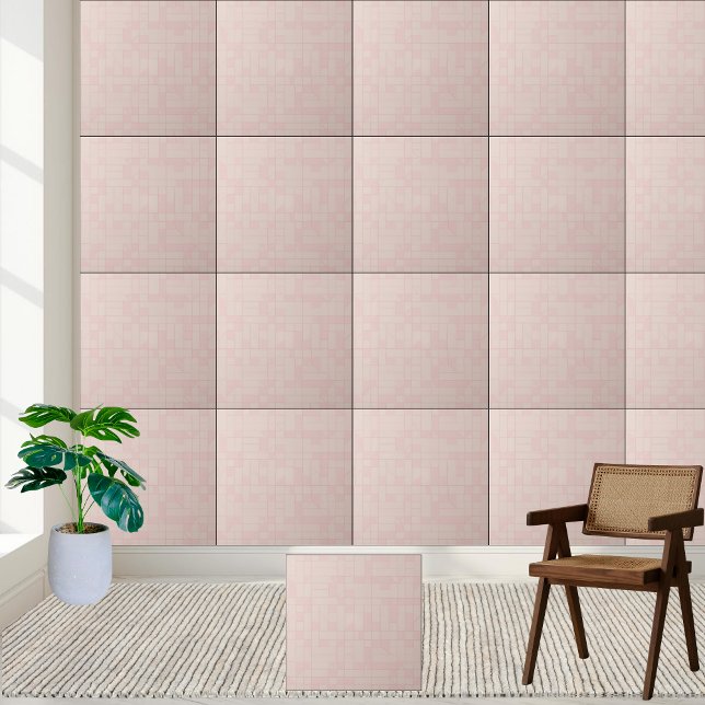 Azulejo de cerâmica cor-de-rosa com lâmina geométr (Modern Geometric Blush Pink Ceramic Tile)