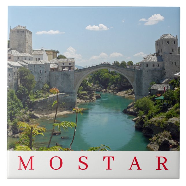 Azulejo de cerâmica da Antiga Ponte Mostar (Frente)