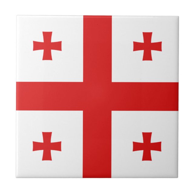 Azulejo de Cerâmica da Bandeira da Geórgia (Frente)