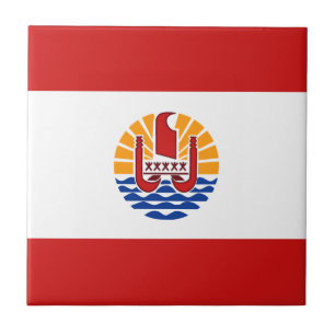 Azulejo de Cerâmica da Bandeira da Polinésia Franc