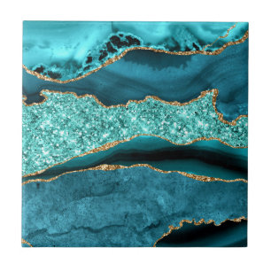 Azulejo de cerâmica de água salgada Dourada azul-l