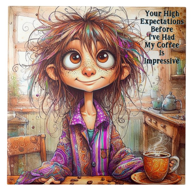 Azulejo De Cerâmica De Alta Expectativa No Café Qu (Frente)