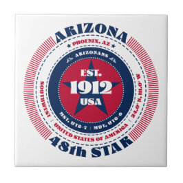 Azulejo de cerâmica de Arizona vermelha, branca e 
