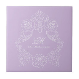 Azulejo de Cerâmica de Casamento com Monograma Vit