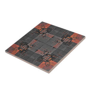 Azulejo de cerâmica de Cinzas e laranja