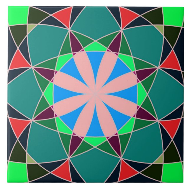 Azulejo de cerámica de colores (Frente)