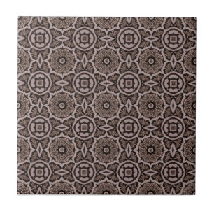 Azulejo de cerâmica, de cor castanha escura triba