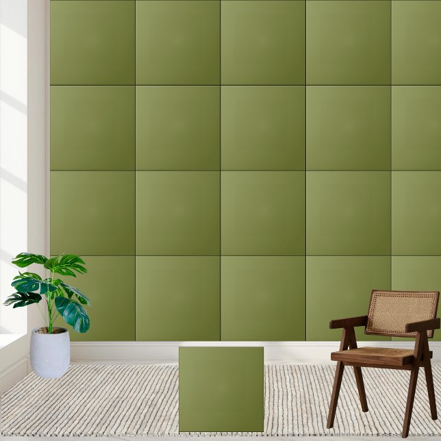 Azulejo de cerâmica de cor sólida verde-oliva (Olive Green Solid Color Ceramic Tile)