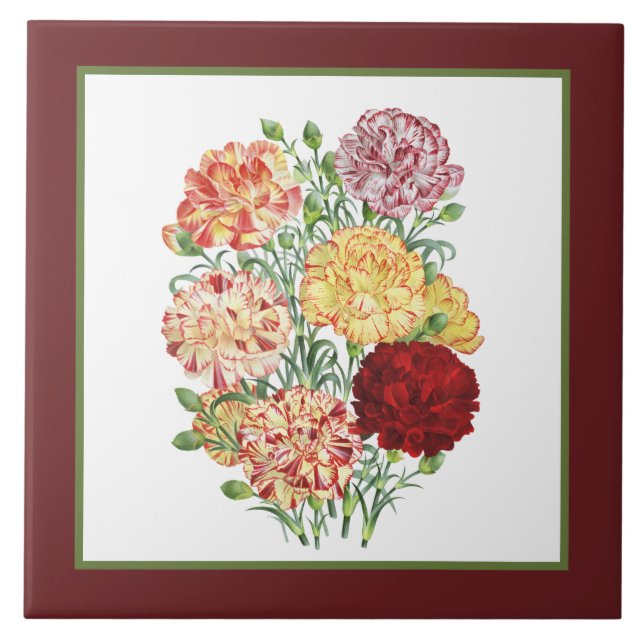 azulejo de cerâmica de decoração floral de vindima (Frente)