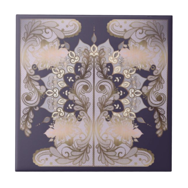 Azulejo de cerâmica de design antigo (Frente)