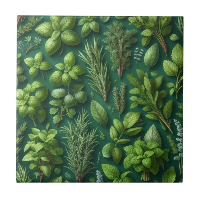 Azulejo de Cerâmica de Ervas Rústicas para Decoraç (Frente)