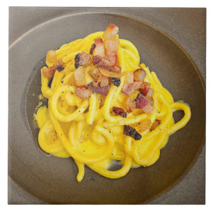 Azulejo de cerâmica de espaguete carbonara
