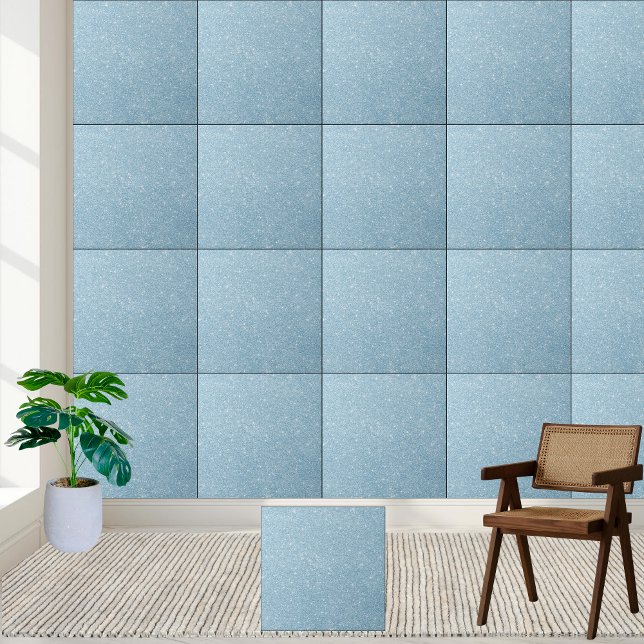 Azulejo de cerâmica de faísca azul claro (Light Blue Glitter Sparkle Ceramic Tile)