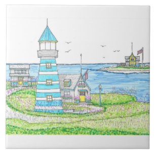 Azulejo de cerâmica de farol