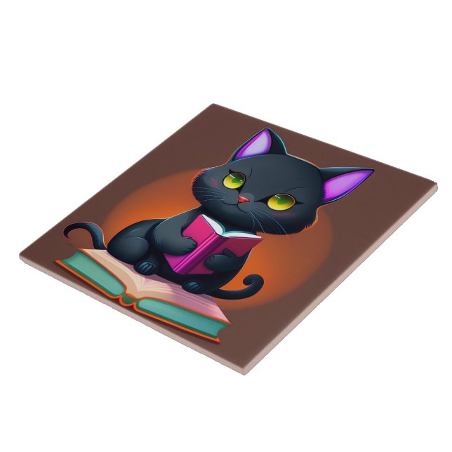 Azulejo de cerâmica de Gato Negro (Lateral)