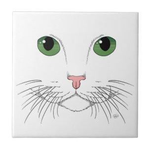 Azulejo de cerâmica de Gato Olhado Verde