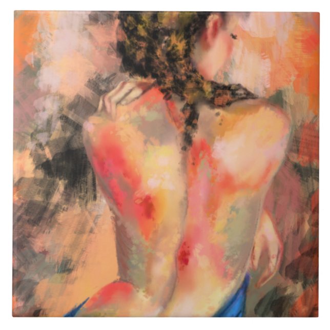 Azulejo de cerâmica de Lady Mulher Sedutora - Pint (Frente)