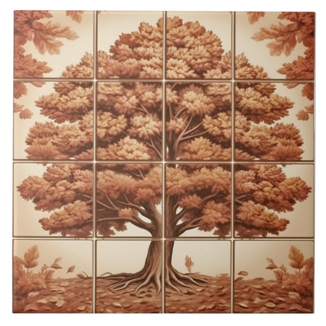 Azulejo de cerâmica de laranja Autumn (Frente)