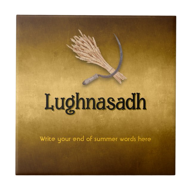Azulejo de cerâmica de Lughnasadh personalizável (Frente)