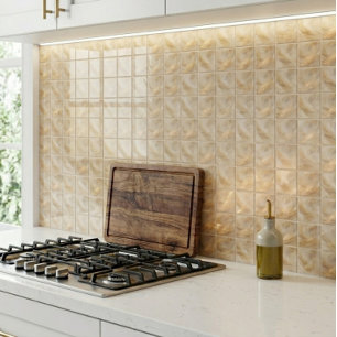 Azulejo de Cerâmica de Luxo Liquid Gold e Warm Bei
