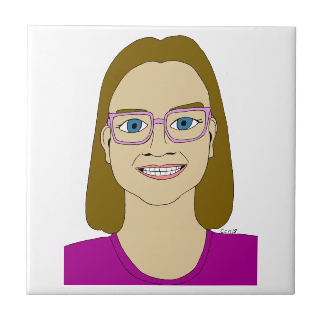 azulejo de cerâmica de menina (Frente)