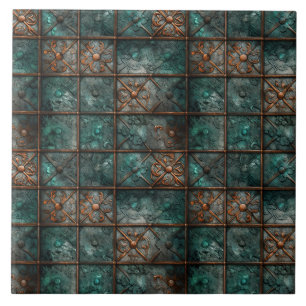 Azulejo de cerâmica de metal enferrujado