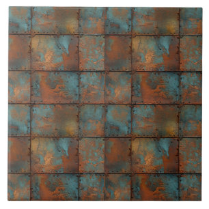 Azulejo de cerâmica de metal enferrujado