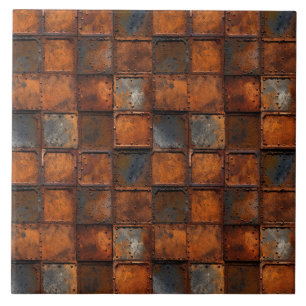 Azulejo de cerâmica de metal enferrujado