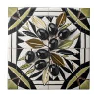 AZULEJO de cerâmica de mosaico galhos de azeitonas