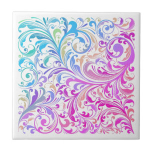 Azulejo de cerâmica de padrão azul roxo moderno
