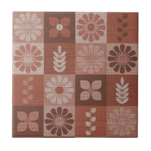 Azulejo de cerâmica de padrão castanho-laranja rus