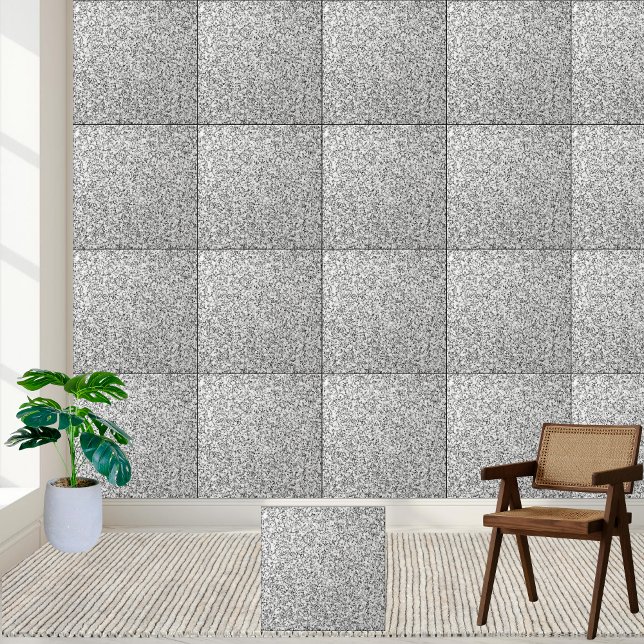 Azulejo de cerâmica de prata espumante (Sparkling Silver Glitter Ceramic Tile)