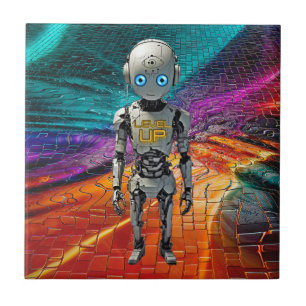 Azulejo de Cerâmica de Robô de Ficção Científica L