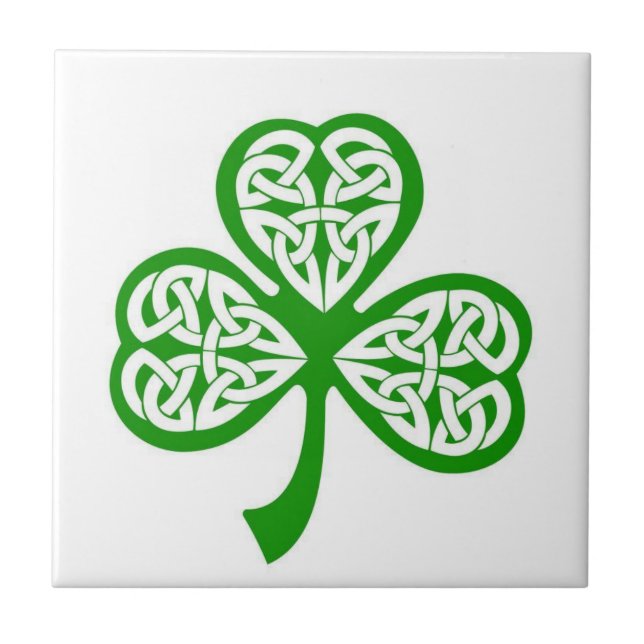 Azulejo de cerâmica de Shamrock celular irlandês (Frente)