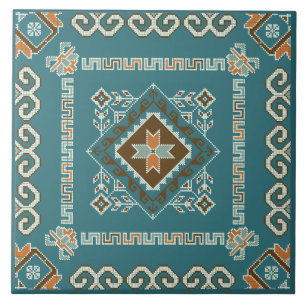 Azulejo de cerâmica de Teal Estilado Sudoeste