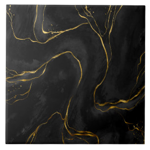 Azulejo de cerâmica de textura de mármore preto 