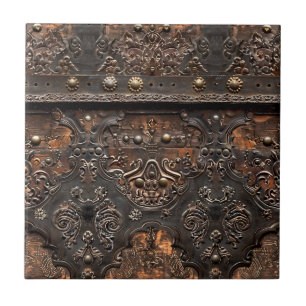 Azulejo de Cerâmica de Tronco de Couro Envelhecido
