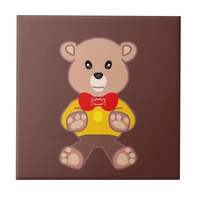 Azulejo de cerâmica de Urso Castanho-de-Teddy-Bowt (Frente)